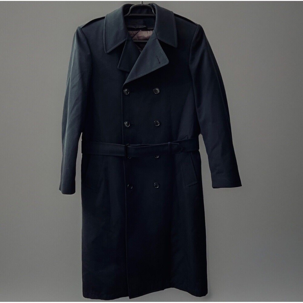 VTG Freed & Freed S Tall Coat All Weather Double Breasted Green Canada Army 7336 - Picture 2 of 11